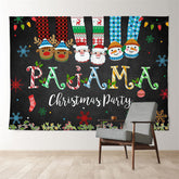 Aperturee - Pyjama Santa Deer Schneemann Farbe Weihnachtshintergrund